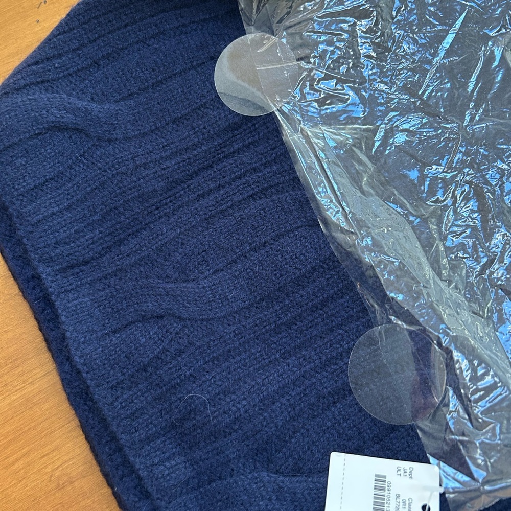 J. Crew NIP 100% Cashmere Winter Scarf with Alternating Cable & Ribbed Pattern